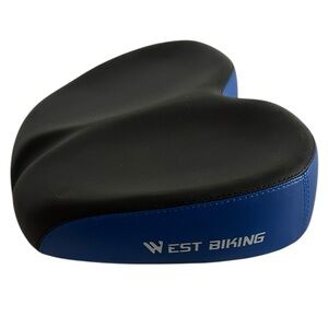 WEST BIKING Bicycle Widened And Comfortable Shock Absorbing Saddle(Black‎ Blue)